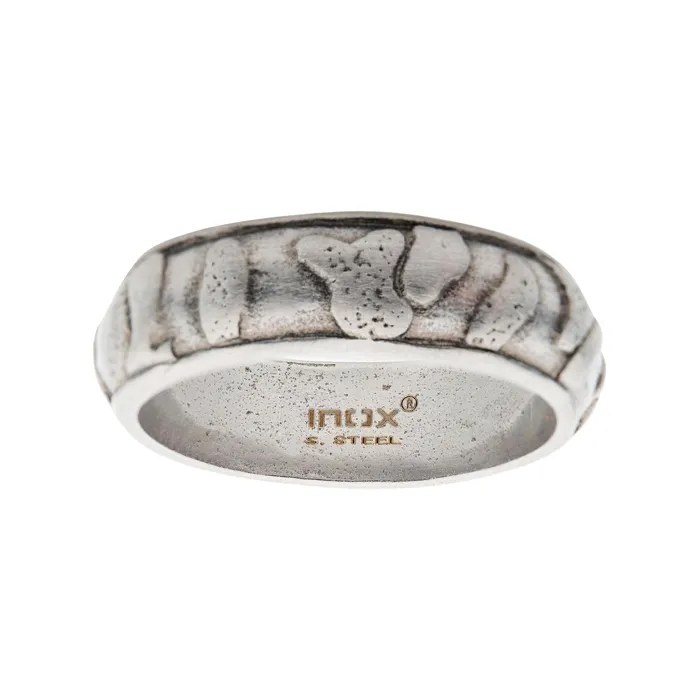 Silver Tone Stainless Steel 75mm Matte 3D Canyon Pattern Ring INOX JEWELRY Rings