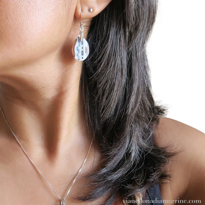 Vianello Nadia Murrine di Trebbi Davide Murano glass dropshaped Gray earrings Inglesina Earrings