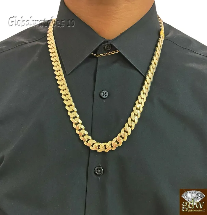 10k Real Gold Men Miami Cuban Royal Monaco Link Chain 22 inch 15mm Gold THICK Gold and Diamond PreStyled Sets 10k Real Gold Men Miami Cuban Royal Monaco Link Chain 22 inch 15mm Gold THICK Gold and Diamond PreStyled Sets