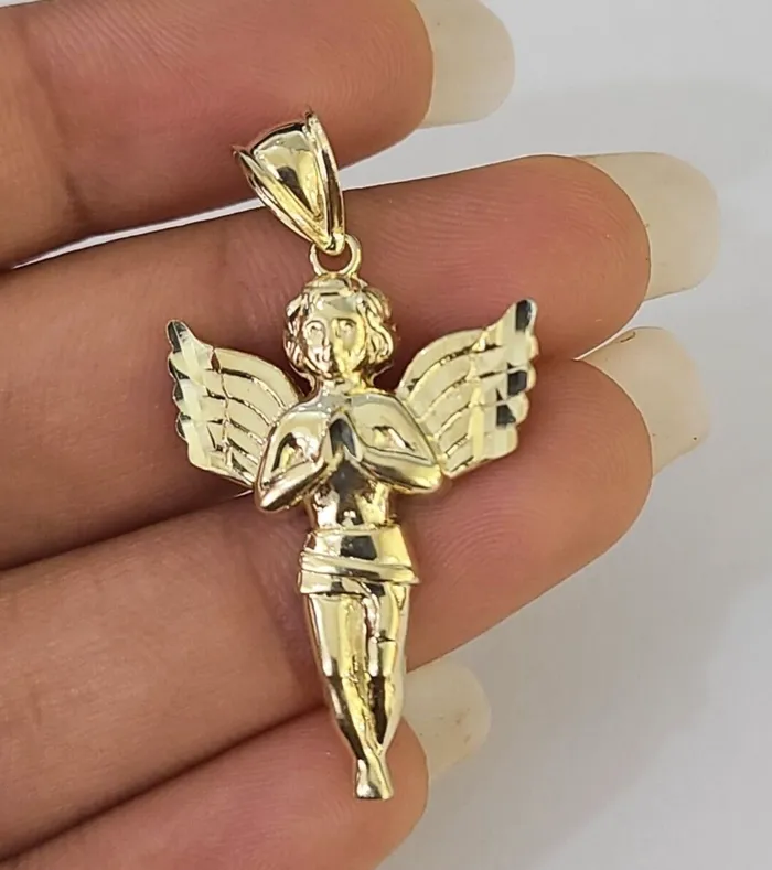 10K Real Praying Hands Charm Pendant Yellow Gold 15 Genuine Gold and Diamond Charm Necklaces 10K Real Praying Hands Charm Pendant Yellow Gold 15 Genuine Gold and Diamond Charm Necklaces