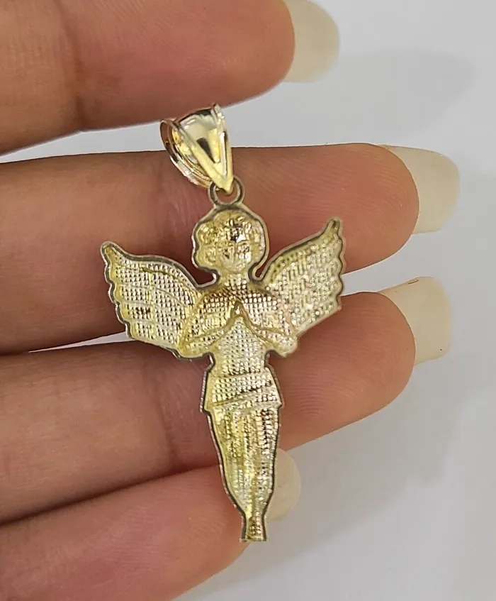 10K Real Praying Hands Charm Pendant Yellow Gold 15 Genuine Gold and Diamond Charm Necklaces