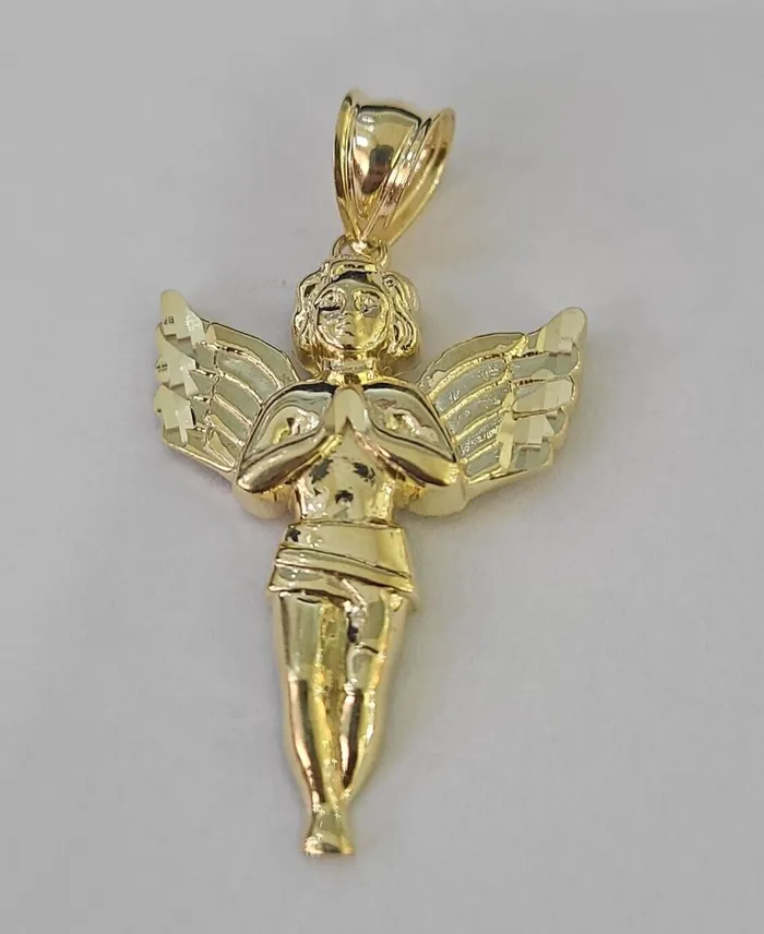 10K Real Praying Hands Charm Pendant Yellow Gold 15 Genuine Gold and Diamond Charm Necklaces