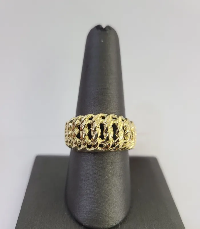 14K Gold Princesa Ring Bracelet 75 7mm Real Yellow SET Flat Byzantine 14Kt Gold and Diamond Bracelets