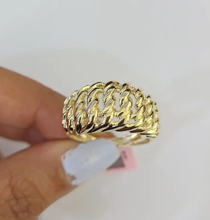 14K Gold Princesa Ring Bracelet 75 7mm Real Yellow SET Flat Byzantine 14Kt Gold and Diamond Bracelets
