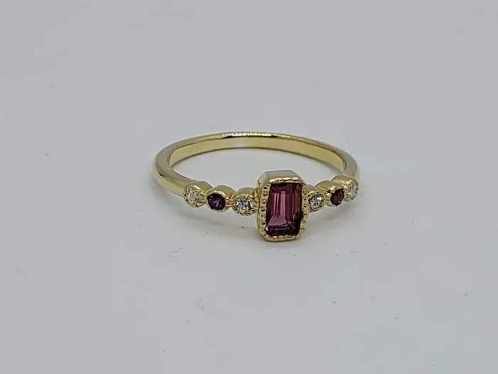 14K Tourmaline Stone Diamond Gold Ring JCM DESIGN JEWELRY Rings
