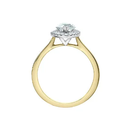 14kt Two Tone 223cttw LabGrown Marquise Diamond Halo Engagement Ring Diamond Evolution Rings