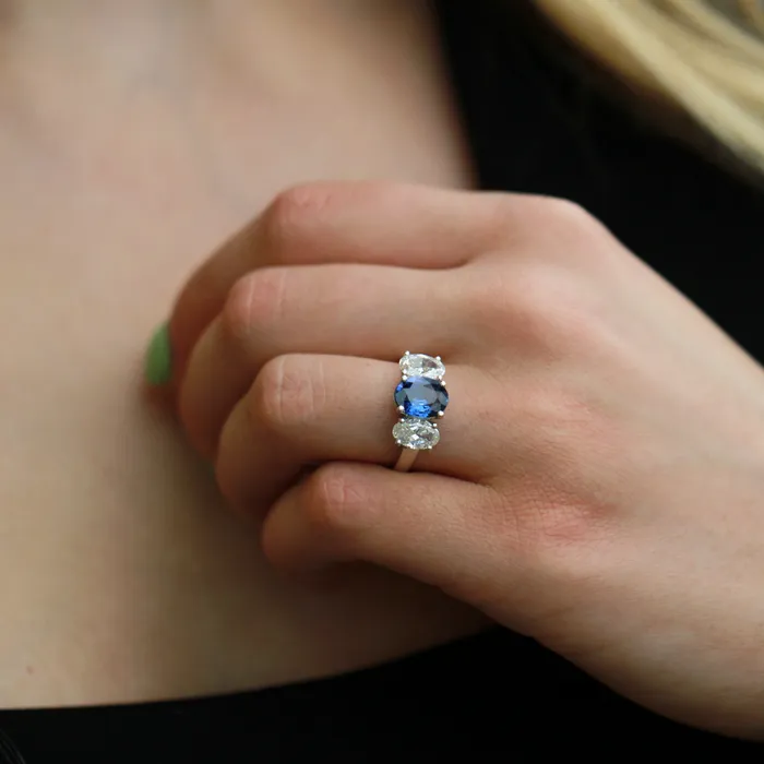 18kt White Gold 202ct Sapphire and Diamond Ring Independent Jewellers Rings
