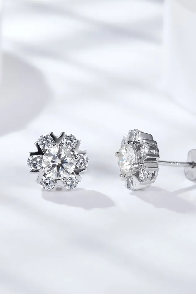 925 Sterling Silver Moissanite Stud Earrings Trendsi Earrings