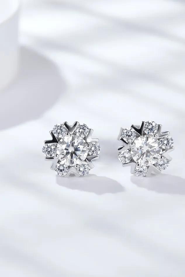 925 Sterling Silver Moissanite Stud Earrings Trendsi Earrings
