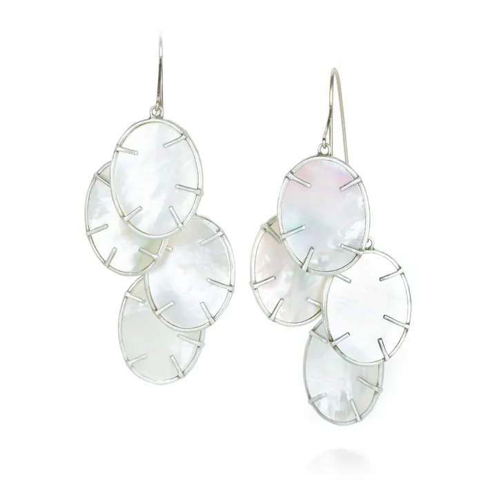 Annette Ferdinandsen Earrings Silver Dollar Plant Cluster Earrings