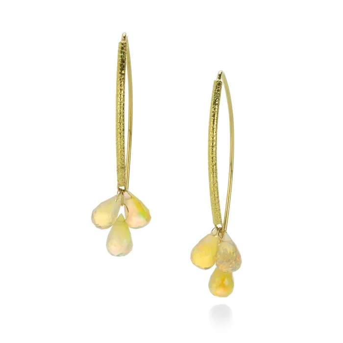 Barbara Heinrich White Opal Navette Earrings Earrings