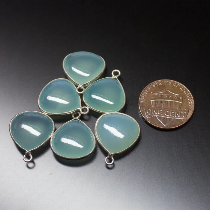 Beads Supplies USA Rings 2 pcs 18mm Aqua Blue Chalcedony Heart Shaped 925 Sterling Silver Connector Jewelry Finding Chalcedony Connectors Beads Supplies USA Rings 2 pcs 18mm Aqua Blue Chalcedony Heart Shaped 925 Sterling Silver Connector Jewelry Finding Chalcedony Connectors