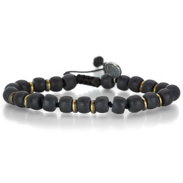 Bracelets Joseph Brooks 8mm Smooth Matte Onyx Macrame Bracelet