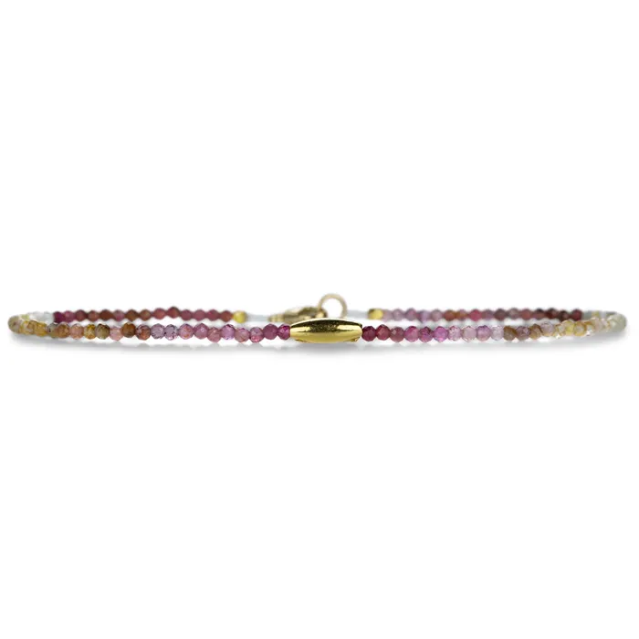 Bracelets Red Sapphire and Oval Gold Bead Bracelet Margaret Solow