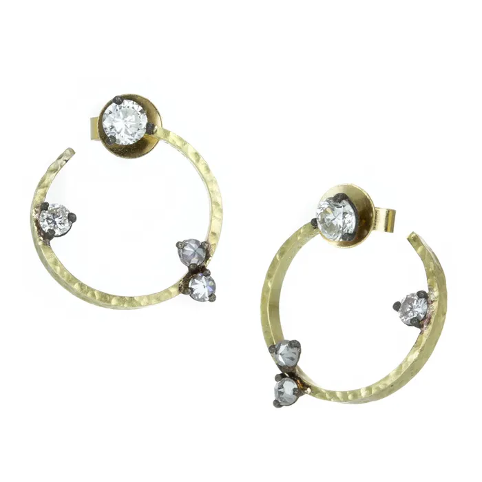 Circular Earrings with Diamonds Todd Pownell Earrings