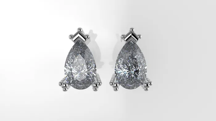 Earrings 14k Earrings with 2 PEAR DIAMONDS VS1 STT Prong with FILIGREE Push Back Jcm 21 jewelry