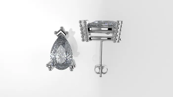 Earrings 14k Earrings with 2 PEAR DIAMONDS VS1 STT Prong with FILIGREE Push Back Jcm 21 jewelry