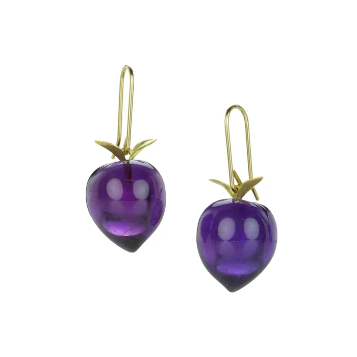 Earrings Amethyst Plum Drop Earrings Gabriella Kiss