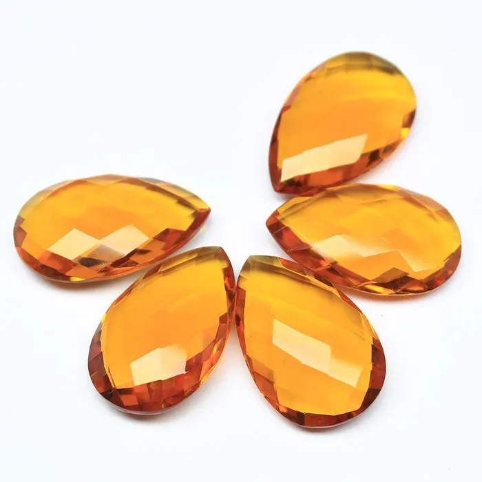 Earrings Beads Supplies USA 8pc 25x16mm Natural Brandy Citrine Faceted Pear Drop Briolette Gemstone Pair Earrings Beads Supplies USA 8pc 25x16mm Natural Brandy Citrine Faceted Pear Drop Briolette Gemstone Pair
