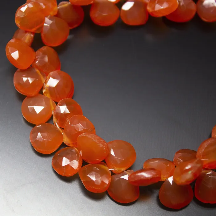 Earrings Beads Supplies USA Natural Orange Carnelian Faceted Heart Drop Beads Briolette Strand 8 5mm 8mm