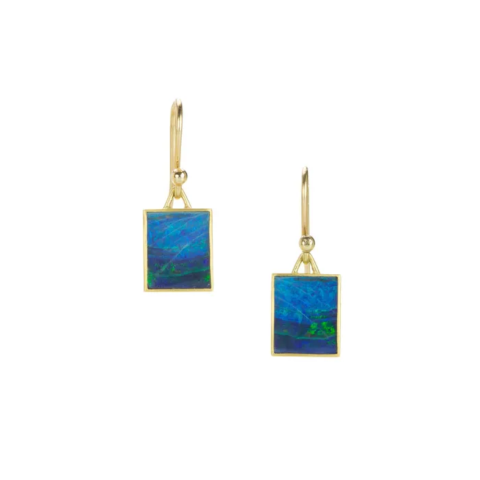 Earrings Gabriella Kiss Rectangular Slab Opal Earrings