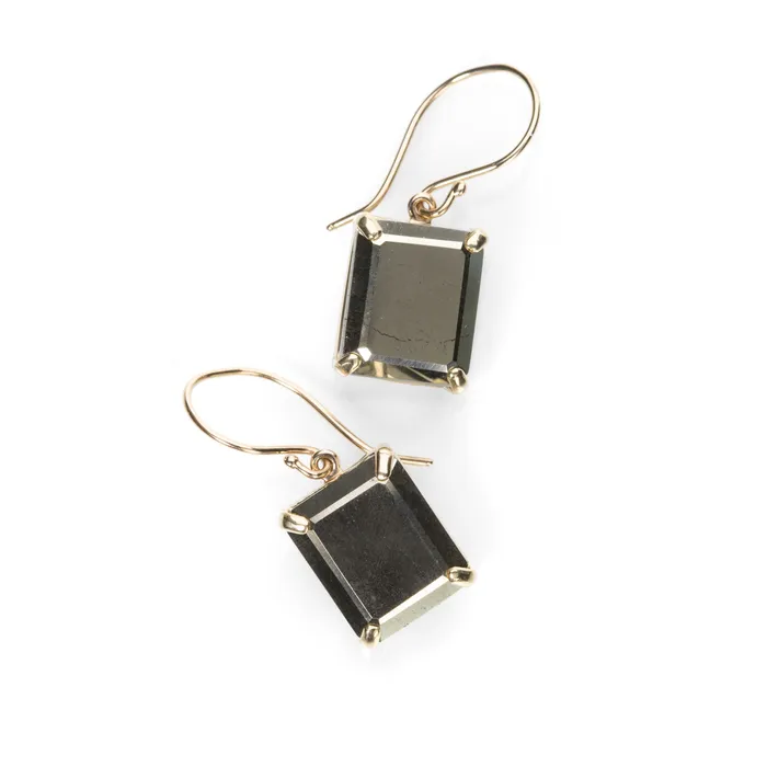 Earrings Jamie Joseph Emerald Cut Pyrite Earrings
