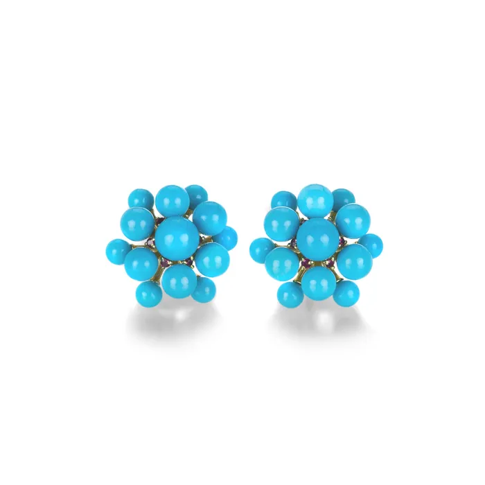 Earrings Paul Morelli Turquoise and Ruby Orbit Stud Earrings