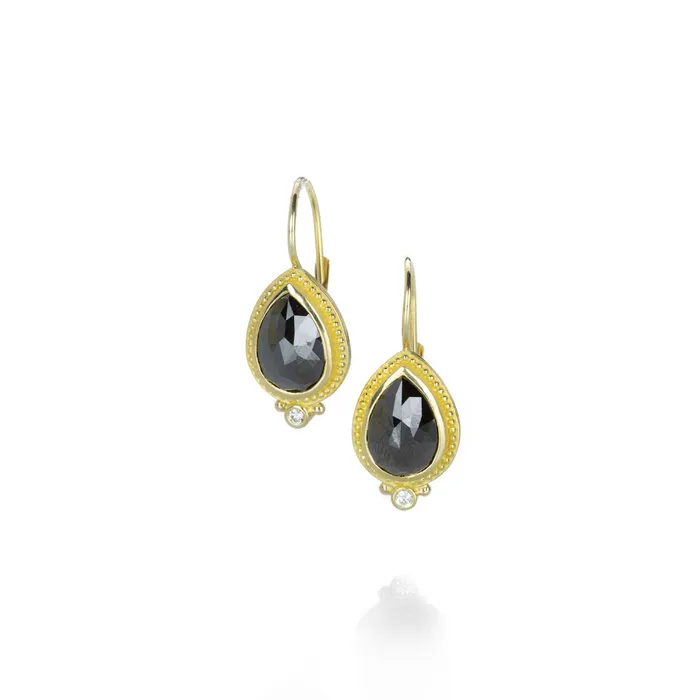 Earrings Rose Cut Black Diamond Earrings Barbara Heinrich