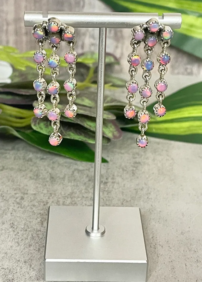 Earrings SophiaRene Boutique Sterling Silver Aurora Opal Chandelier Earrings