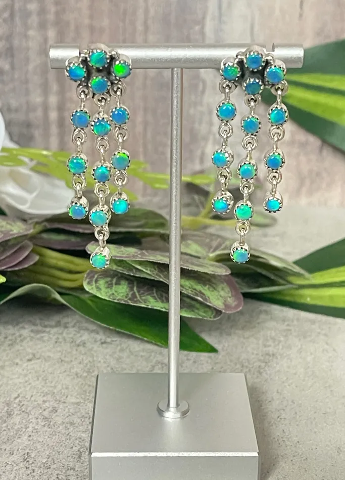 Earrings SophiaRene Boutique Sterling Silver Aurora Opal Chandelier Earrings Earrings SophiaRene Boutique Sterling Silver Aurora Opal Chandelier Earrings