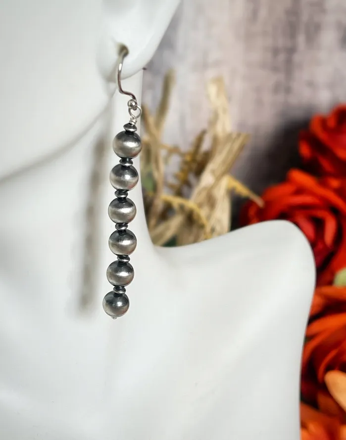 Earrings SophiaRene Boutique Sterling Silver Desert Pearl Drop Six Stone Earrings Earrings SophiaRene Boutique Sterling Silver Desert Pearl Drop Six Stone Earrings