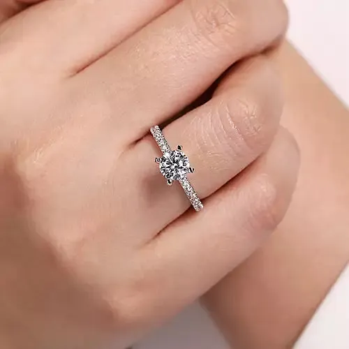 Gabriel Co 14kt White Gold Gabriel Co Diamond Band Semi Mount Rings
