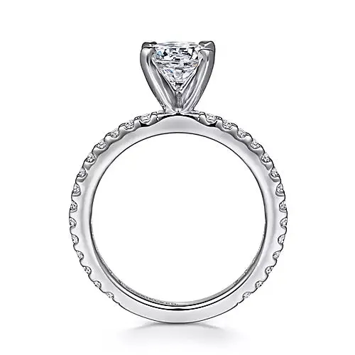 Gabriel Co 14kt White Gold Gabriel Co Diamond Band Semi Mount Rings