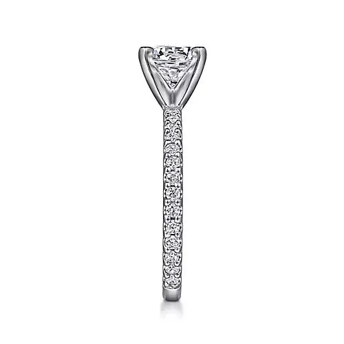 Gabriel Co 14kt White Gold Gabriel Co Diamond Band Semi Mount Rings