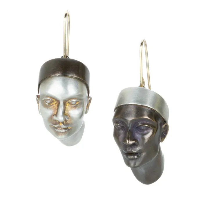 Gabriella Kiss Earrings Mixed Metal Head Earrings with Hats