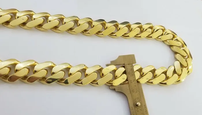 Gold and Diamond Bracelets 10k Heavy Gold Cuban Link Royal Monaco chain 23mm Bracelet 10kt Real gold set
