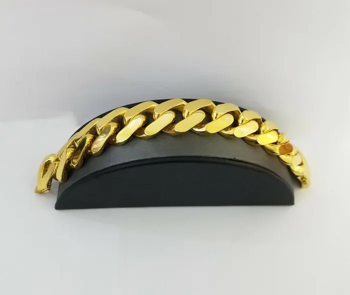 Gold and Diamond Bracelets 10k Heavy Gold Cuban Link Royal Monaco chain 23mm Bracelet 10kt Real gold set