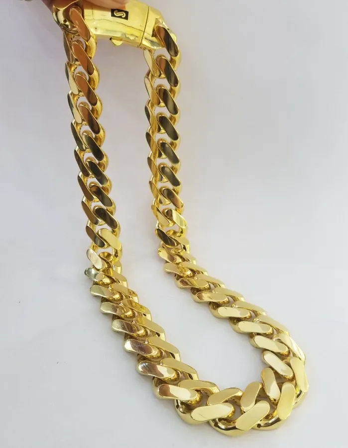 Gold and Diamond Bracelets 10k Heavy Gold Cuban Link Royal Monaco chain 23mm Bracelet 10kt Real gold set