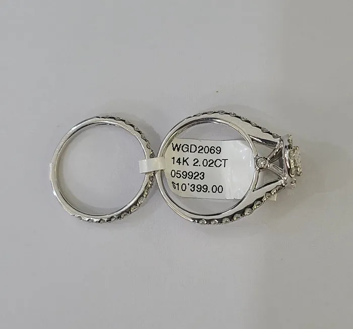 Gold and Diamond Rings REAL 14k White Gold Diamond Ring Oval Shaped Ladies Wedding Engagement