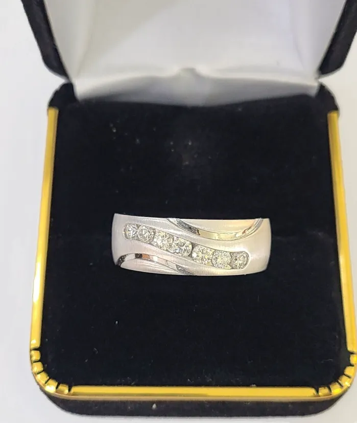 Gold and Diamond Rings REAL 14k White Gold Diamond Ring Size 10 Wedding Engagement Ring Mens Gold and Diamond Rings REAL 14k White Gold Diamond Ring Size 10 Wedding Engagement Ring Mens