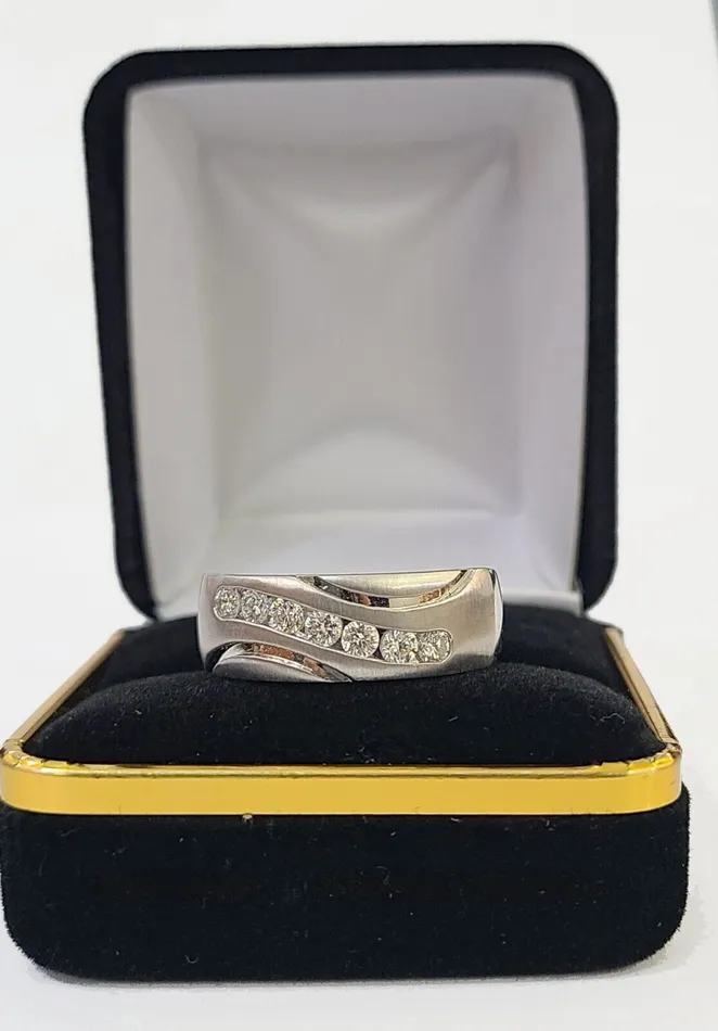 Gold and Diamond Rings REAL 14k White Gold Diamond Ring Size 10 Wedding Engagement Ring Mens