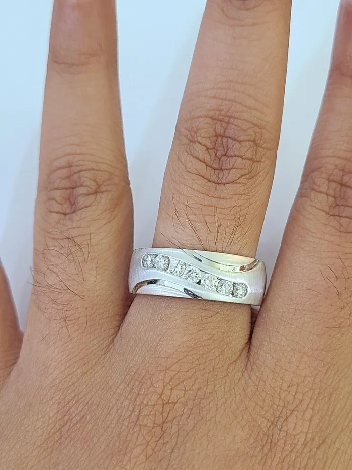 Gold and Diamond Rings REAL 14k White Gold Diamond Ring Size 10 Wedding Engagement Ring Mens