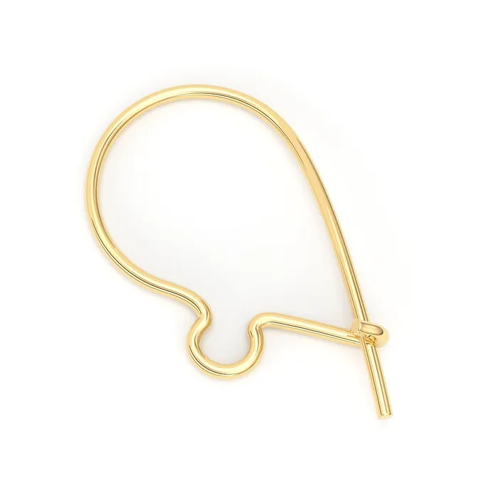 Jalvi Co PreStyled Sets 9mmx17mm 23 GAUGE 14k Solid Yellow Gold French Hook Kidney Earwires Pair Jalvi Co PreStyled Sets 9mmx17mm 23 GAUGE 14k Solid Yellow Gold French Hook Kidney Earwires Pair