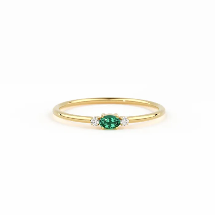 Jalvi Co Rings Emerald Ring Oval Emerald Ring 14K Gold Oval Cut Emerald with Surrounding Round Cut Diamonds Holiday Sale Jalvi Co Rings Emerald Ring Oval Emerald Ring 14K Gold Oval Cut Emerald with Surrounding Round Cut Diamonds Holiday Sale