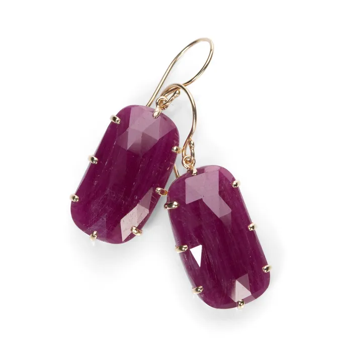 Jamie Joseph Earrings Rose Cut Indian Ruby Earrings