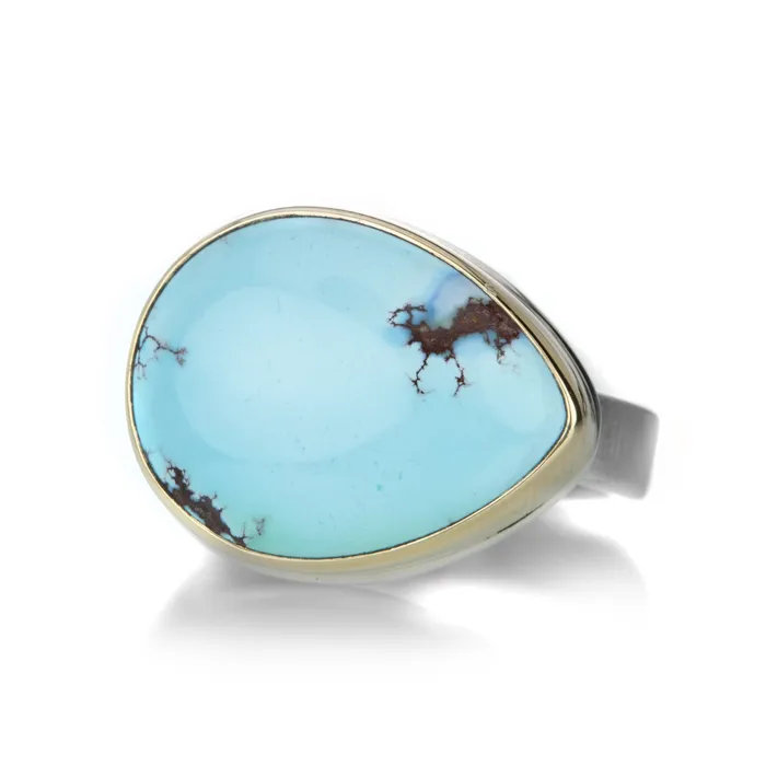 Jamie Joseph Rings Teardrop Shaped Kazakhstani Turquoise Ring