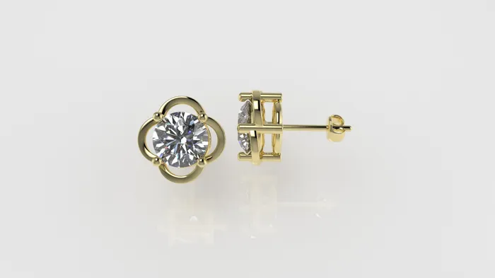Jcm 21 jewelry Earrings 14k Earrings with 2 DIAMONDS 200ct VS1 STT 4Prong Style Flower Push Back Jcm 21 jewelry Earrings 14k Earrings with 2 DIAMONDS 200ct VS1 STT 4Prong Style Flower Push Back