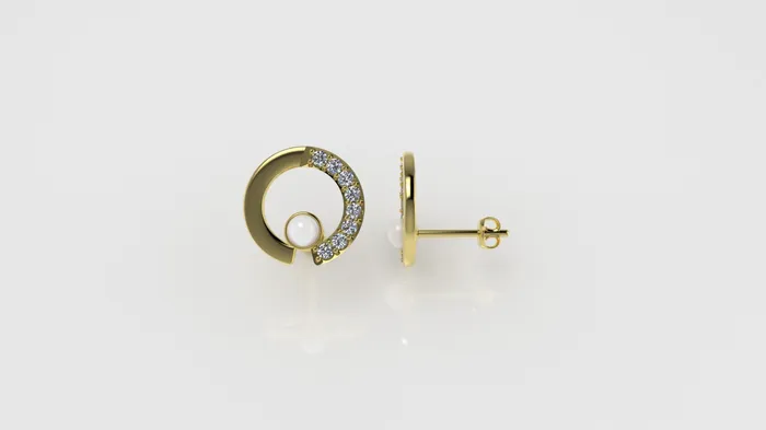Jcm 21 jewelry Earrings 14k Gold Earrings with 18 Stones STT Prong Push Back Jcm 21 jewelry Earrings 14k Gold Earrings with 18 Stones STT Prong Push Back
