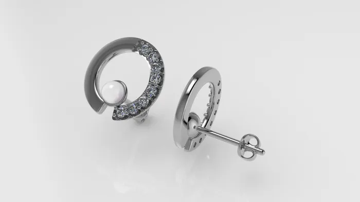 Jcm 21 jewelry Earrings 14k Gold Earrings with 18 Stones STT Prong Push Back