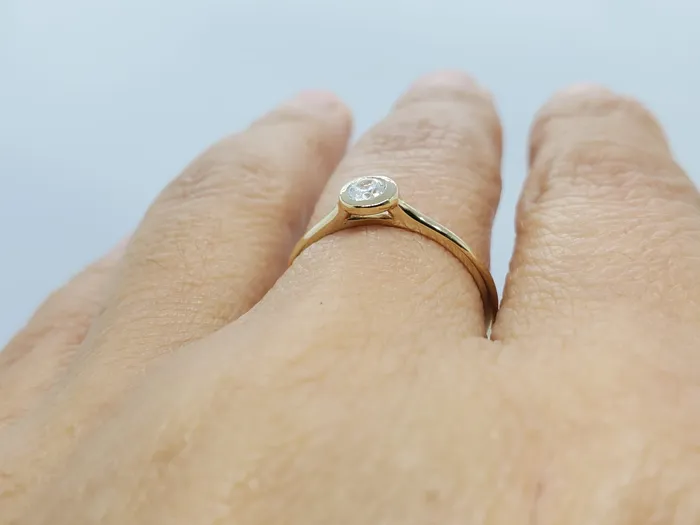 JCM DESIGN JEWELRY Rings 14k Yellow Gold ring with 1 Moissanite of 336mm it is very comfortable and elegant ideal for any occasion